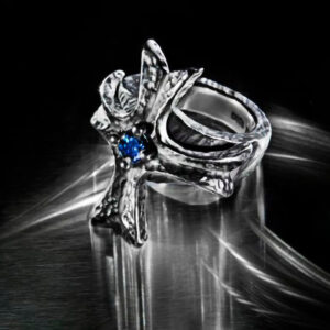 Maltese Cross with blue Sapphires